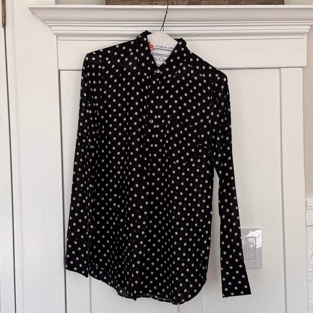 J Crew Silk Polka Dot Shirt